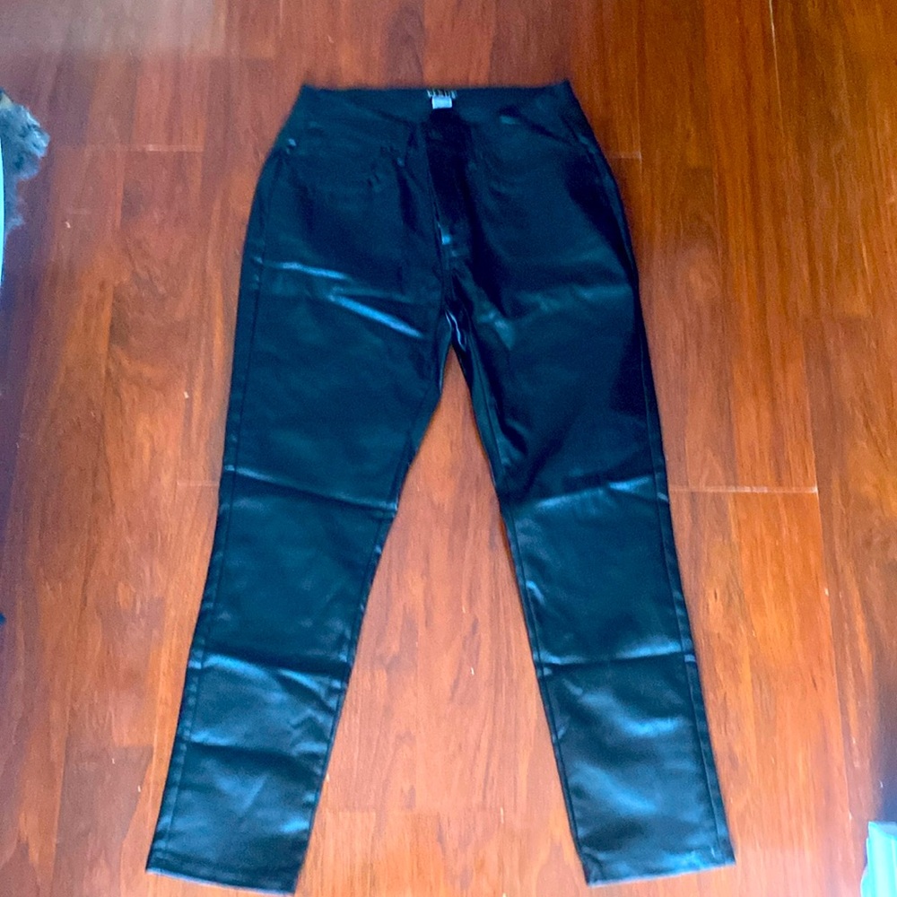 Black pleather pants from Venus